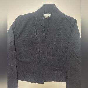 Calvin Klein Dark Navy Open-Front Knit Shell